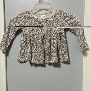 Modern Moments by Gerber Girls Floral Ribbed Long Sleeve Top 18M Stretch Boho